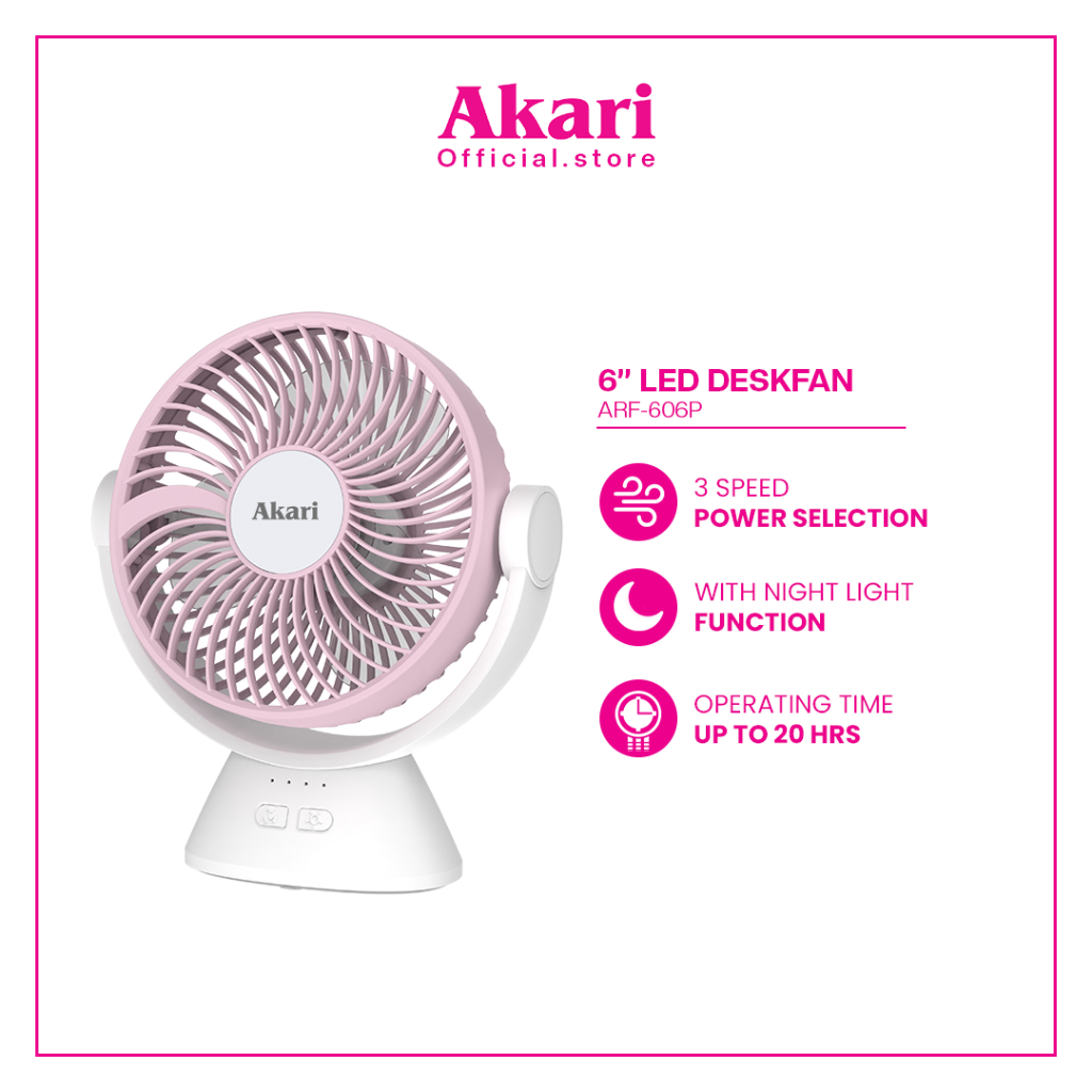 BUY 1 TAKE 1 Akari 6" Rechargeable Desk fan w/ Night Light Function (ARF-606) — view 3