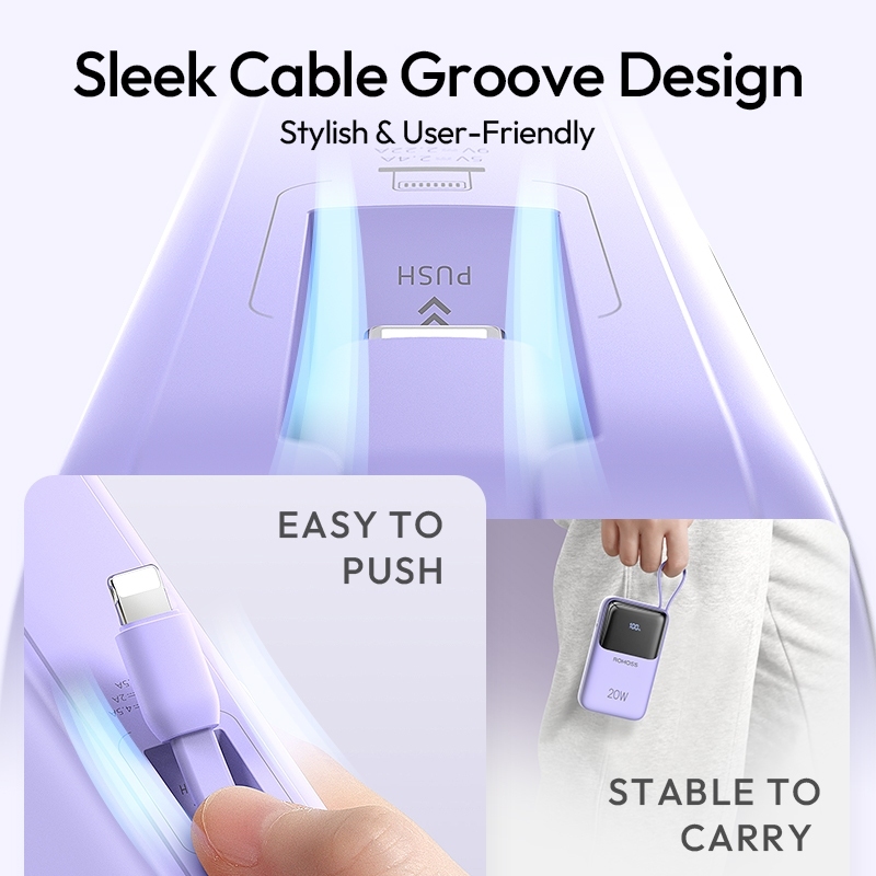 Romoss PFC20 L/C 20000mAh 22.5W Fast Charging Built-in Massive Powerbank Series Smart Led Display - Image 5