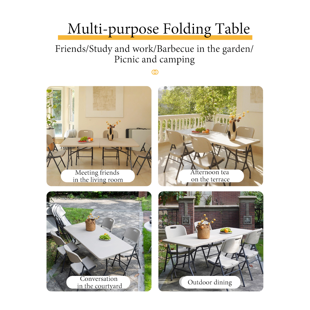 4/5/6FT Heavy Duty Folding Table - Portable Dining/Camping |School | Indoor Outdoor Church/Party - Image 6