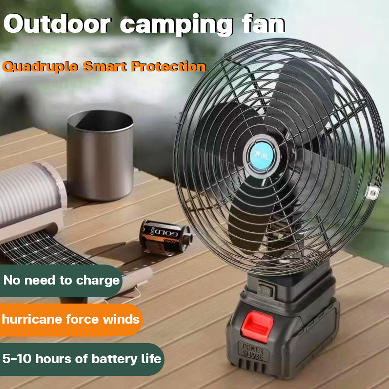8 Inch Cordless Fan Portable Fan Rechargeable Fan High Power Outdoor Desktop Cooling Fans Adjustable - Image 7