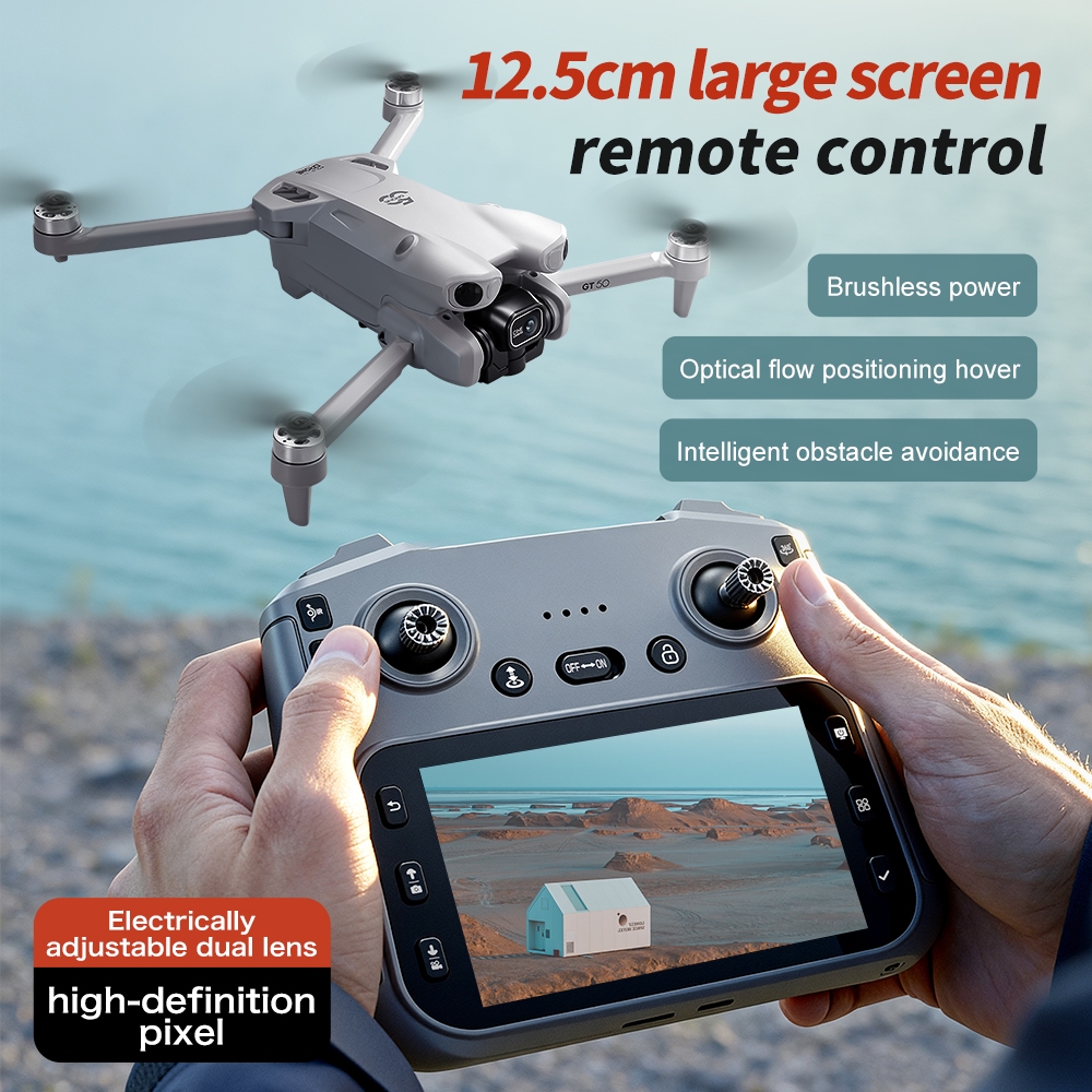 GT50 PRO Drone 4K HD Camera Aerial Photography 5.5-inch Screen Remote Control Optical Flow — view 3