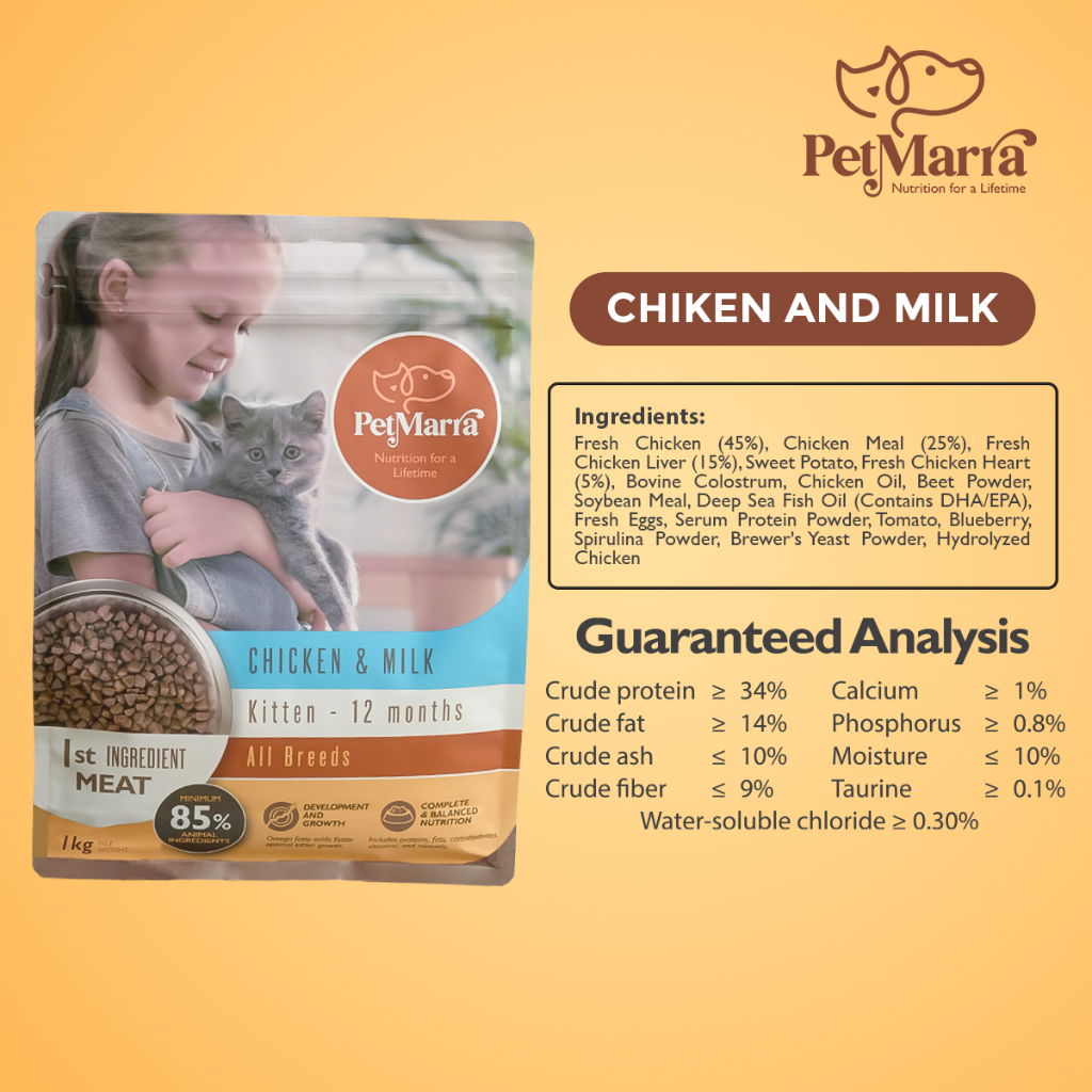 PetMarra Adult Cat Kitten Dry Food Oceanfish Chicken Liver Flavor 1kg Collection cats kibble — view 3