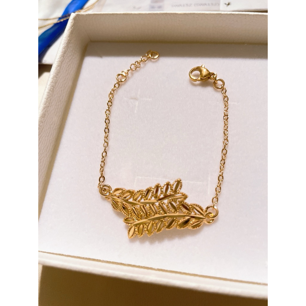Feather Leaf Bracelet Champagne Color product photo 2