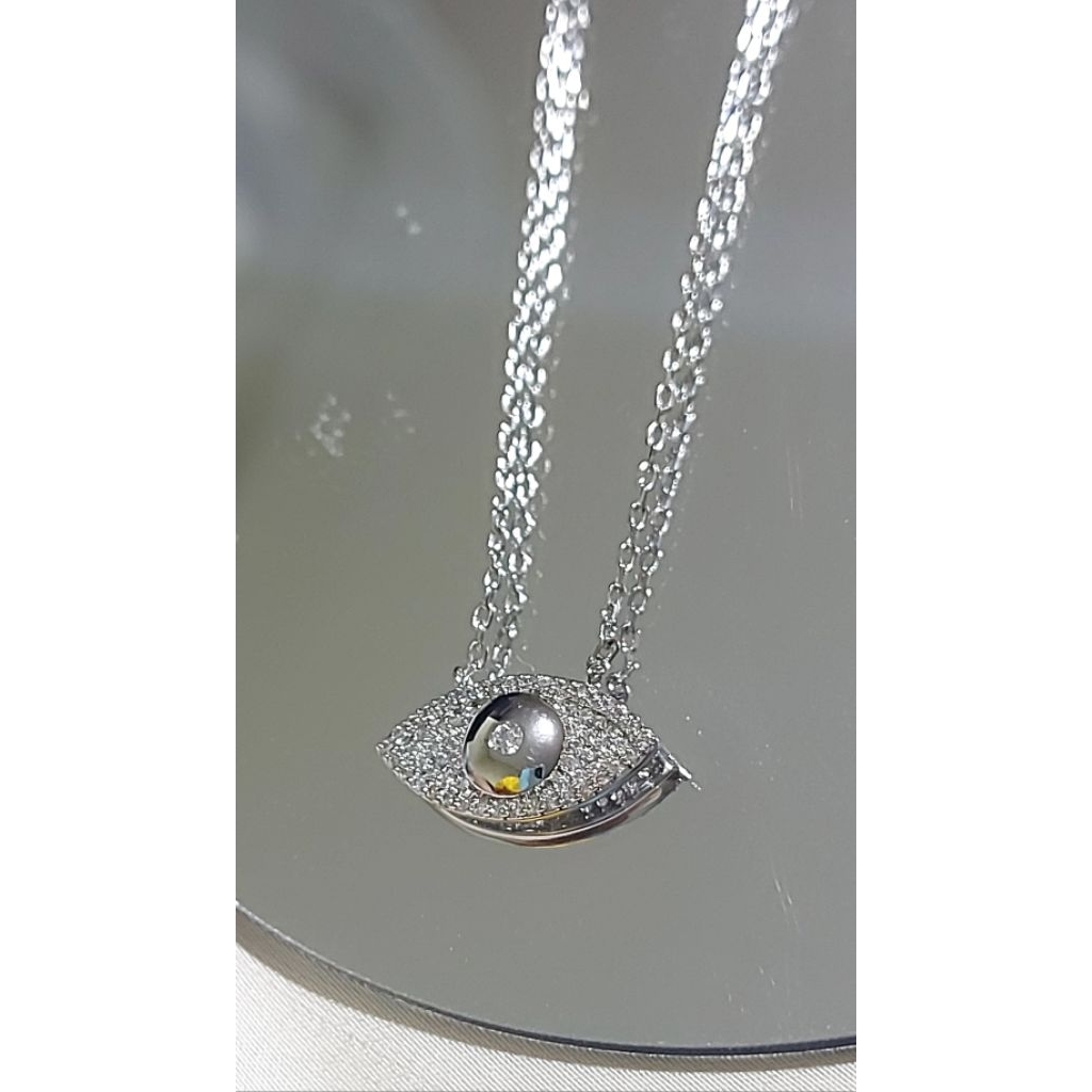 Anti Evil Eye Necklace in Platinum settings