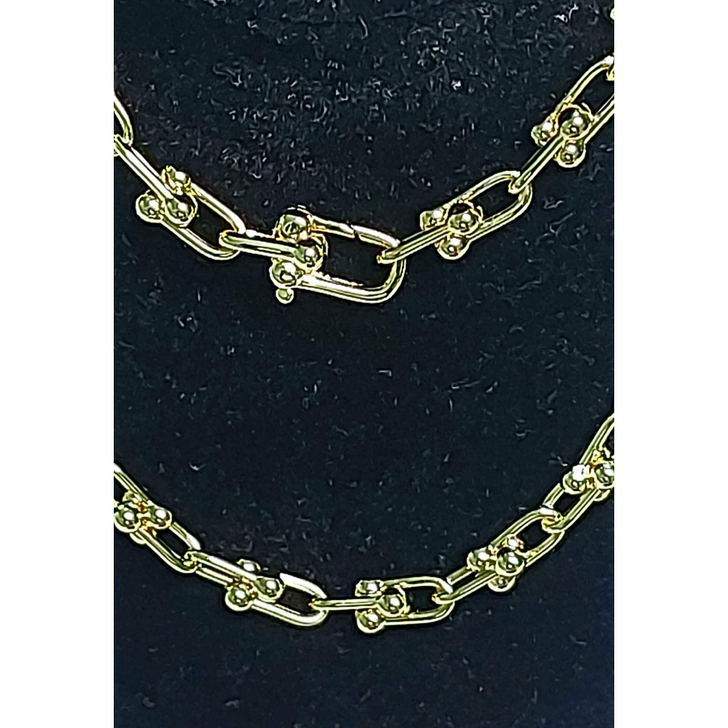 Hardware Link Necklace | Yellow Gold Setting | 16 Inches product photo 2
