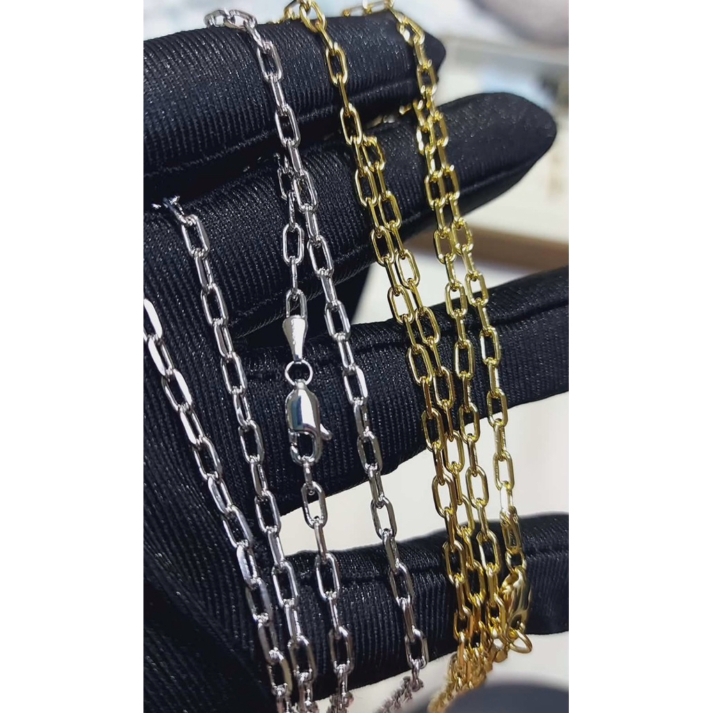 Small Paperclip Chain Necklace | Diagonal Cut | 18 and 22 Inches product photo 2