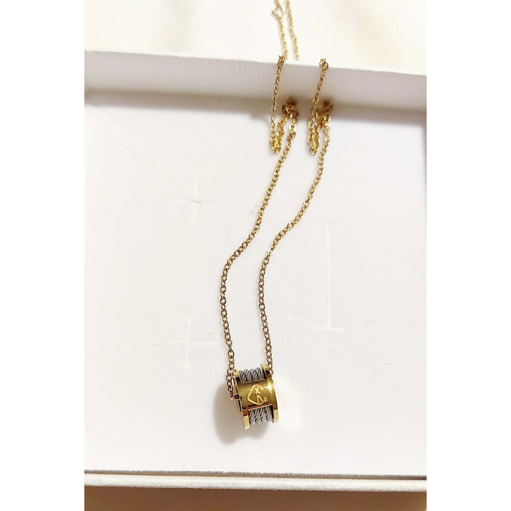 Charriol-Inspired Two-Tone Pendant Necklace | Adjustable 16–18 Inches product photo 2