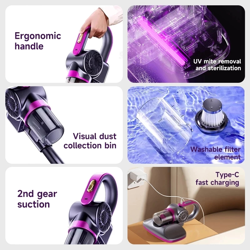 TOSHIBA Cordless Vacuum Cleaner 168000Pa Suction UV Mite Removal Brushless Motor 8in1 — view 7