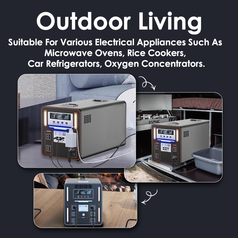 1000W Portable Power Station 988000mAh 220V With 45W Solar Panel For Home Outdoor Emergency — view 2