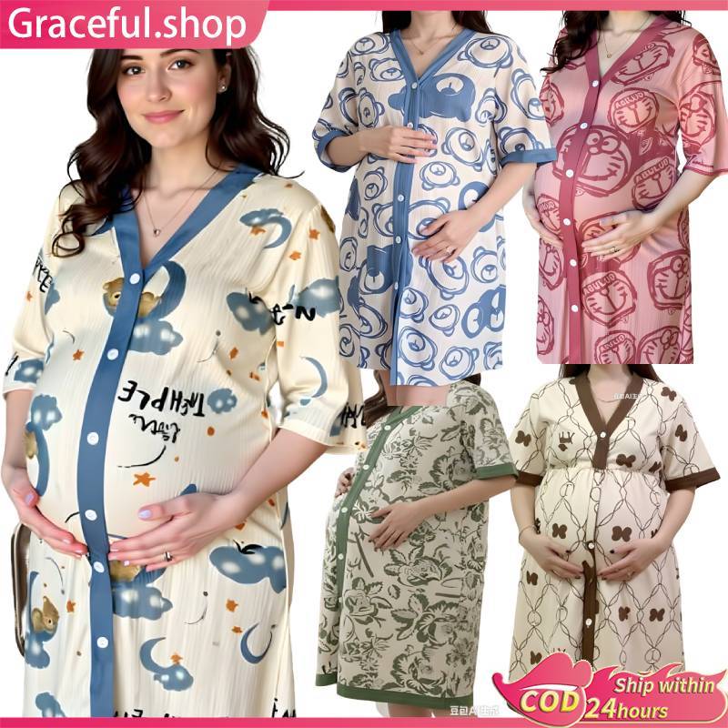 Maternity Dress Korean Fashion Plaid Casual Maternity Wear Plus Size Pregnant Women Clothes Urstore