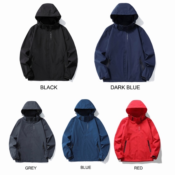 Men's Jacket Waterproof Outdoor Large  Zip Hooded Jacket - Image 7