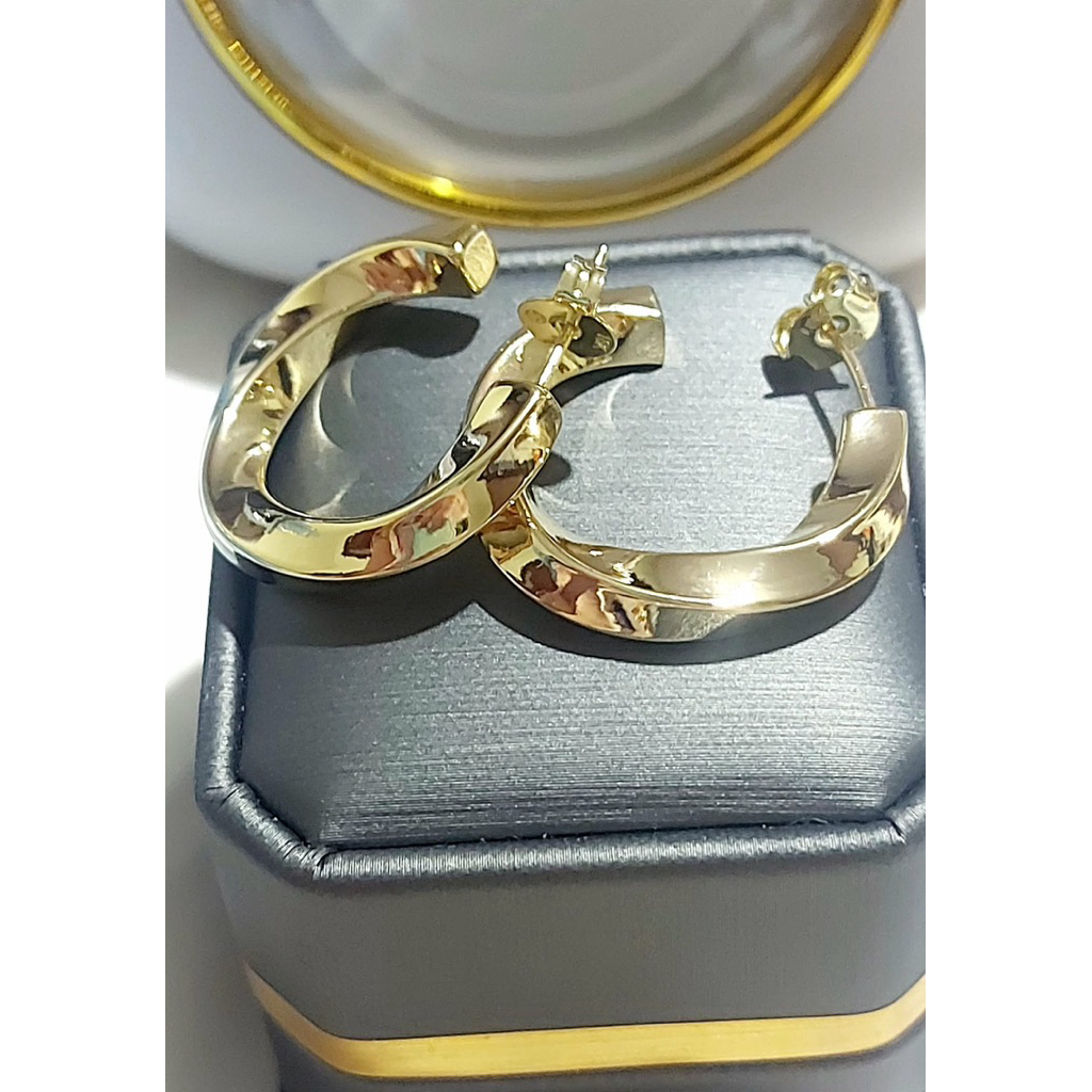 Medium Size Twisted Loop/Stud Earrings