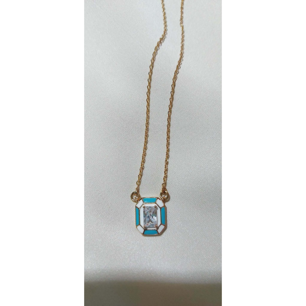 Monroe Emerald-Cut Centered Necklace in Yellow Gold Setting | Adjustable 16–18 Inches product photo 3