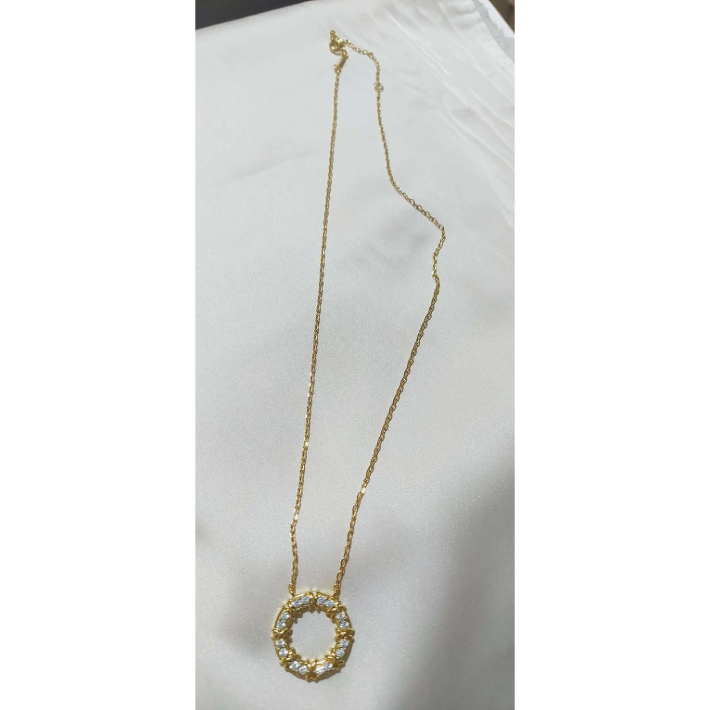SixteenStone Circle Pendant Necklace | 18K Yellow Gold | Diamond Accents product photo 4