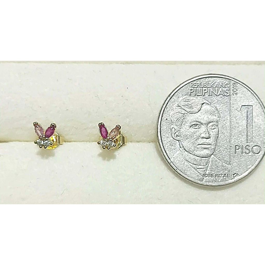 Cute Bunny Shaped Stud Earrings Marquise Gemstones & Diamond Accent | Yellow Gold Setting product photo 4