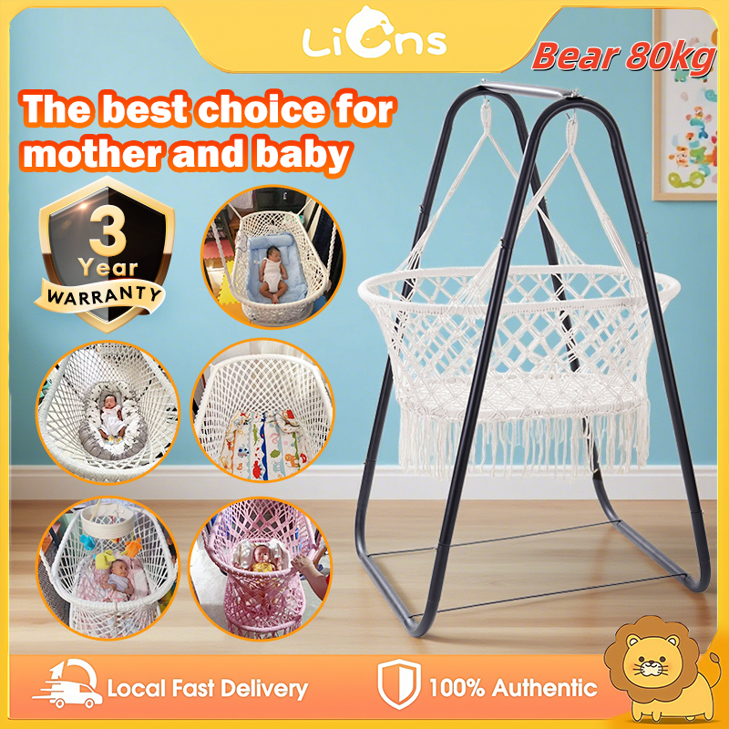 COD Duyan For Baby cradle swing hanging basket hammock with metal stand used indoors/outdoors Cradle