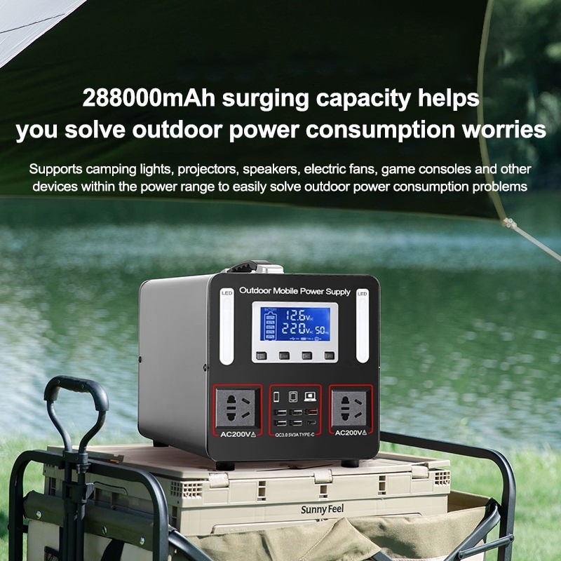 500W Power Station 988000mAh Large Capacity Solar Generator PowerBank 220V/1000W Solar Power Station - Image 2