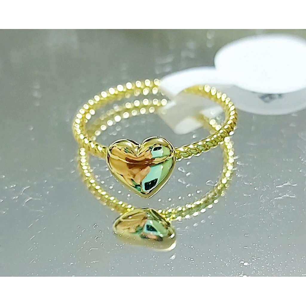 Thin Twisted Ring with Heart Center s8 product photo 5