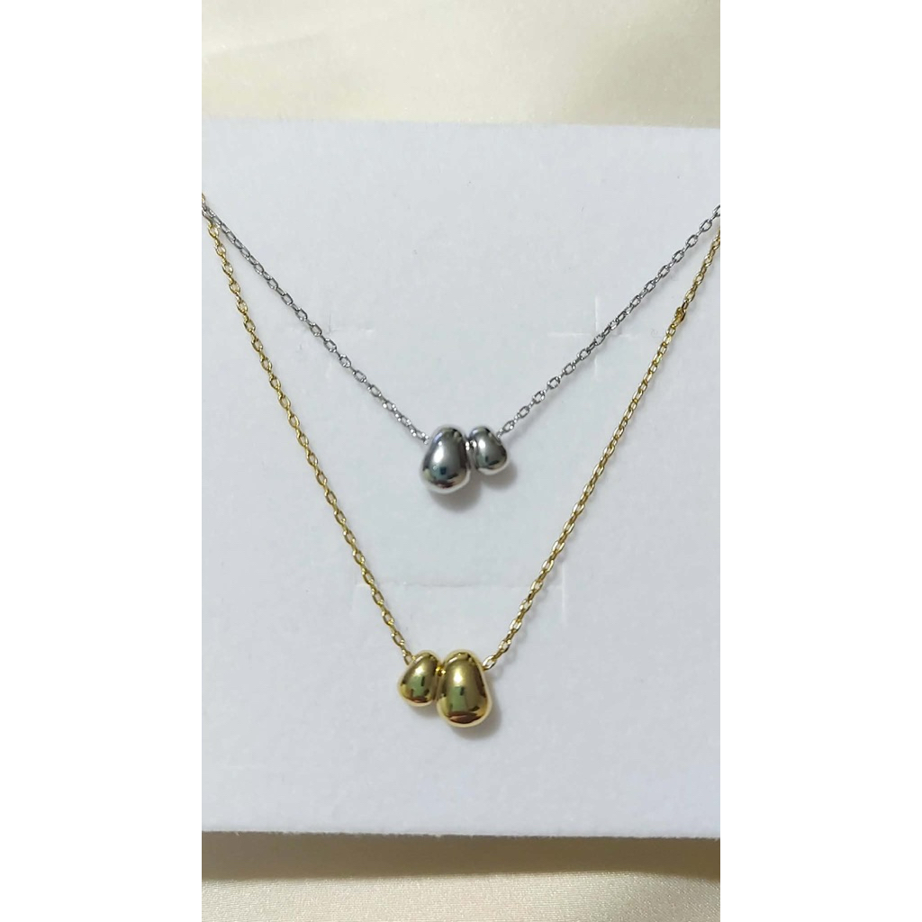 Bottg@ V Inspired Minimalist Double Bead Necklace | Adjustable 16–18 Inches product photo 4