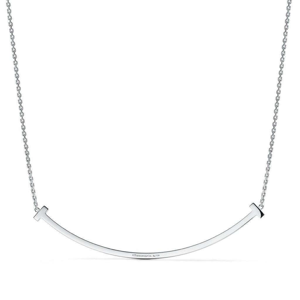 Elegant Curved Bar Smile Pendant Necklace | Diamond Accents | Adjustable Length product photo 4