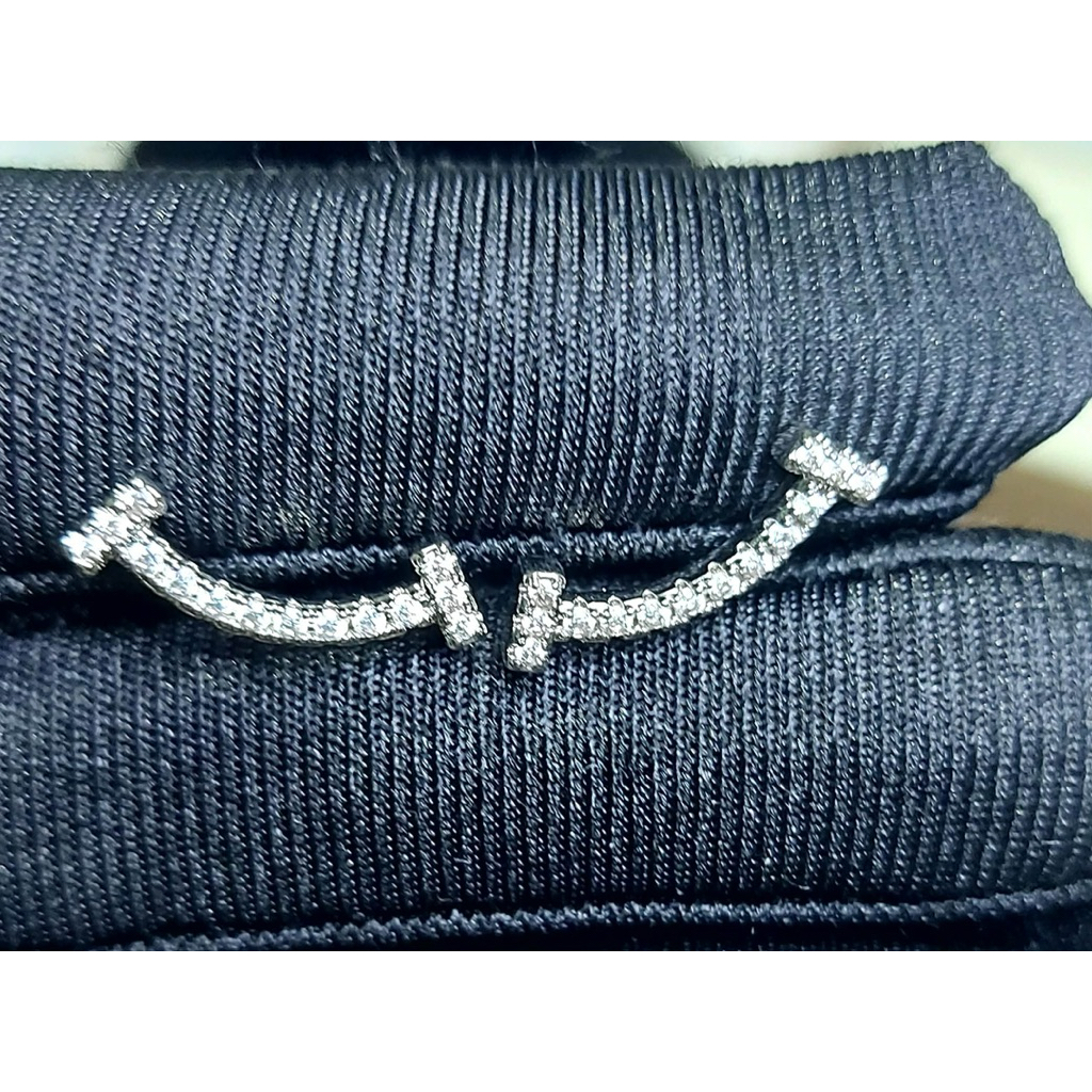 Luxury Curve Diamond Smile Earrings | Platinum Setting product photo 4