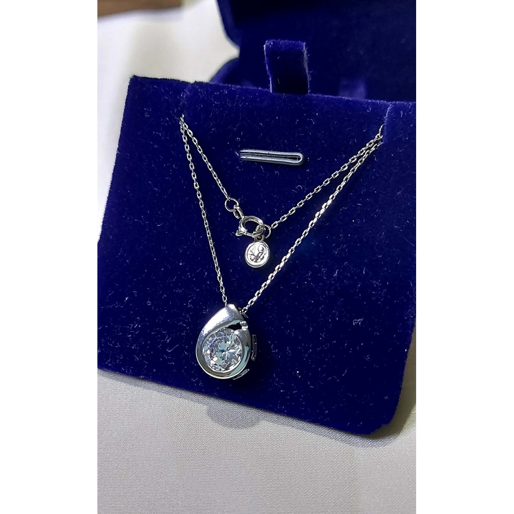 Floating Crystal Teardrop Pendant | Platinum Setting product photo 2
