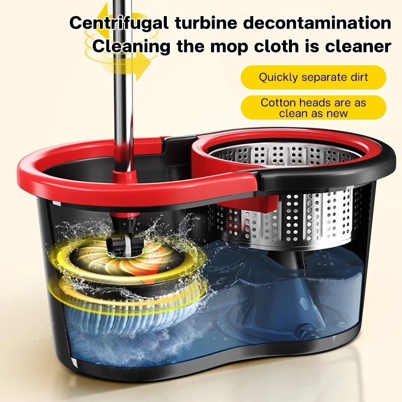 Vivid 360 Rorating Map Spin Mop with Squeezer Heavy Duty Tornado Mop Bucket Set for Floor Cleaning - Image 6