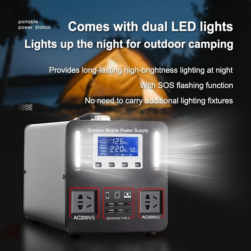 500W Power Station 988000mAh Large Capacity Solar Generator PowerBank 220V/1000W Solar Power Station - Image 4