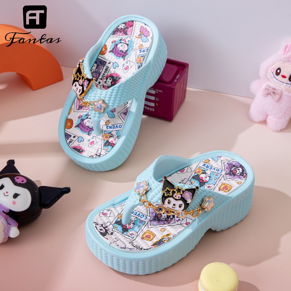 Kuromi Slippers for Kids EVA High quality Thick Soled Sandals Outdoor Indoor Girls Shoes - Image 2