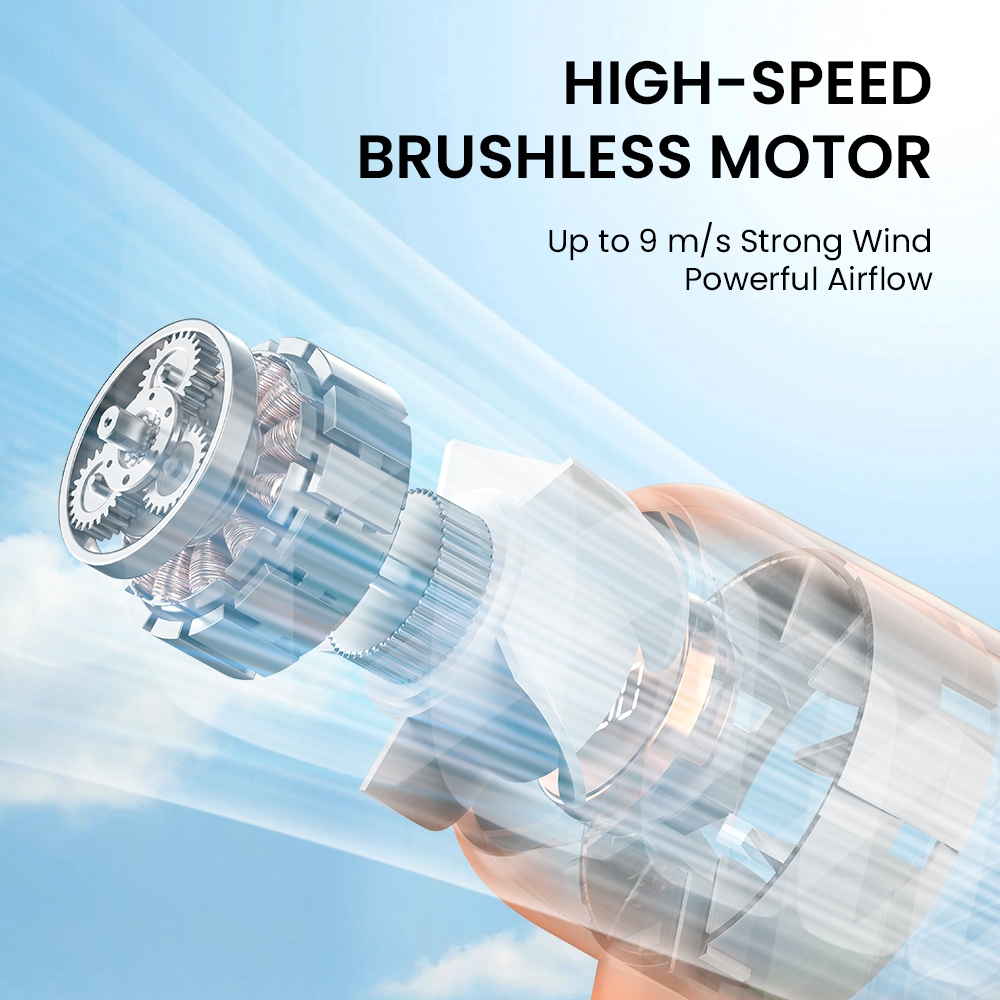 Orashare HF21 Portable High-Speed Handheld Fan 1200mAh Rechargeable Mini Fan 5 Speed Strong Wind Fan — view 2