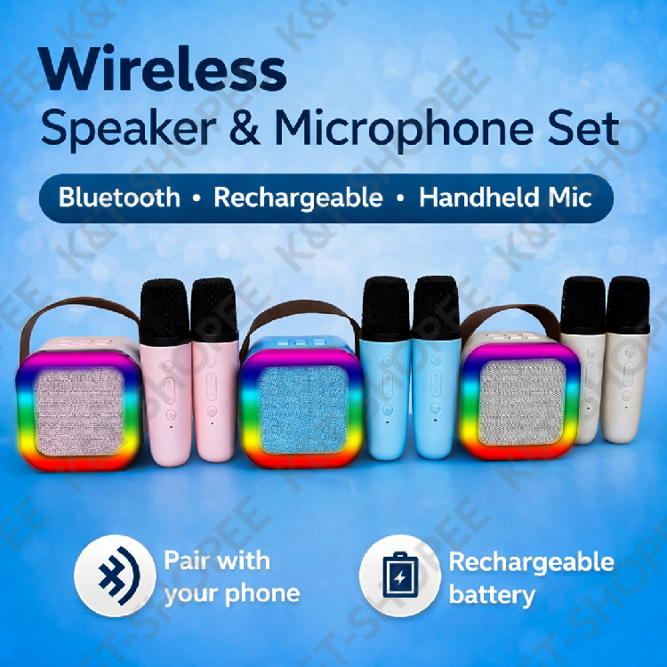 K12 Mini Karaoke Wireless Audio Speaker Bluetooth Microphone Portable Home KTV RGB Karaoke Machine - Image 7