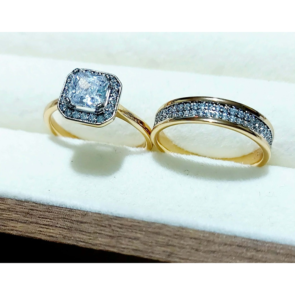 Double Ring with Diamond Accents – Champagne Setting product photo 4