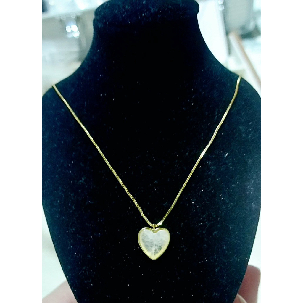 Heart Framed Moonstone Necklace | Yellow Gold Setting | Elegant Statement Piece