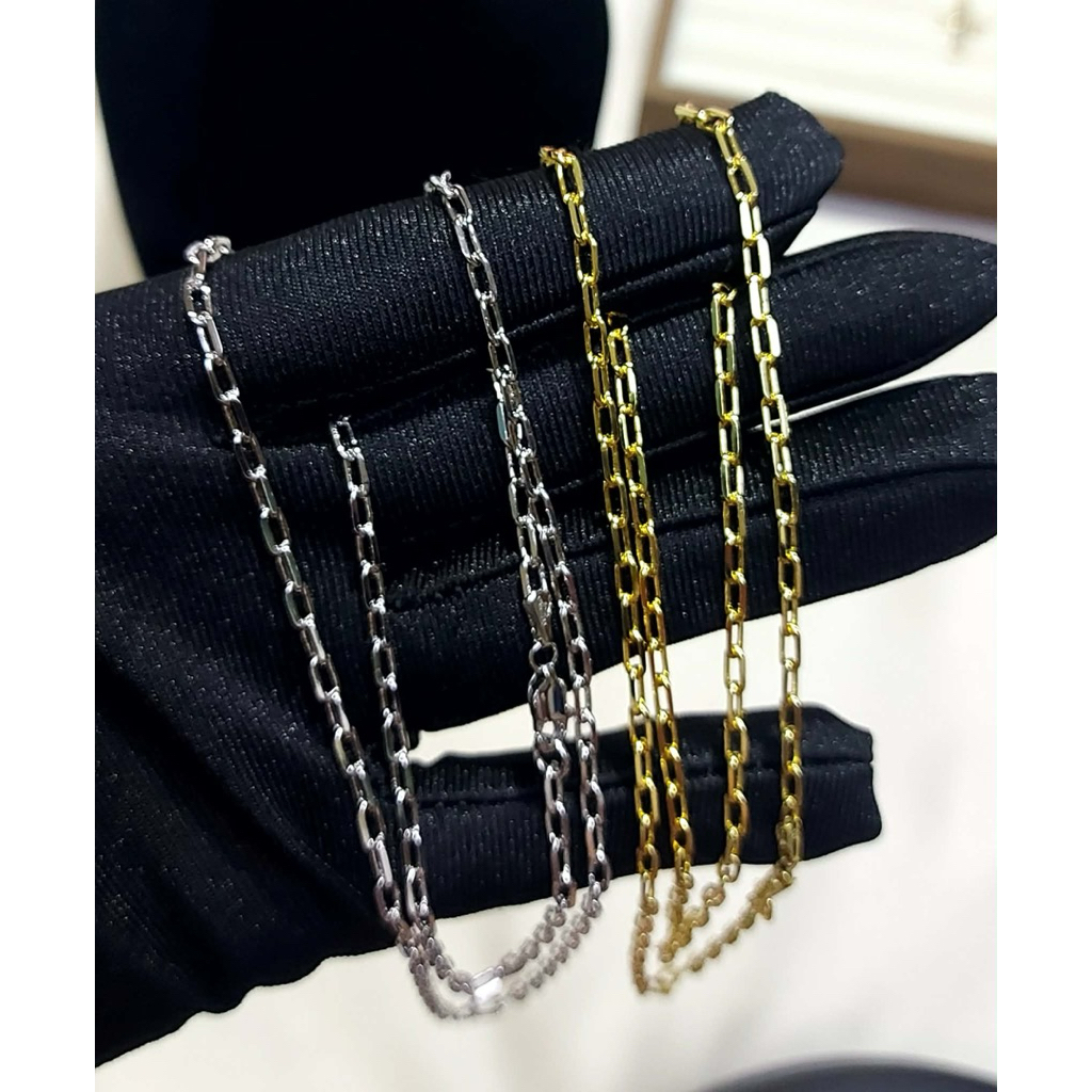 Small Paperclip Chain Necklace | Diagonal Cut | 18 and 22 Inches product photo 5