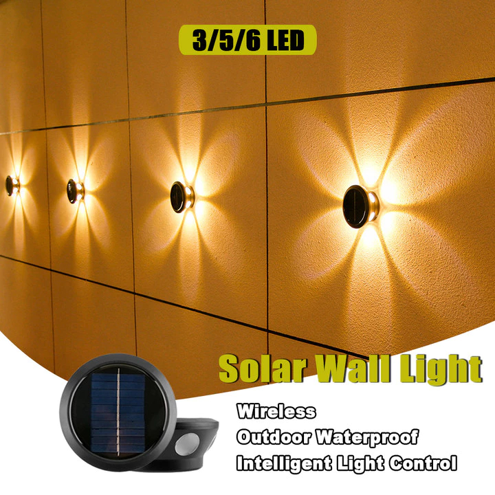 GoldStar 3/5/6 LED Light Solar Wall Light Outdoor Waterproof Garden Decoration Wall Lamp Solar Light - Image 5