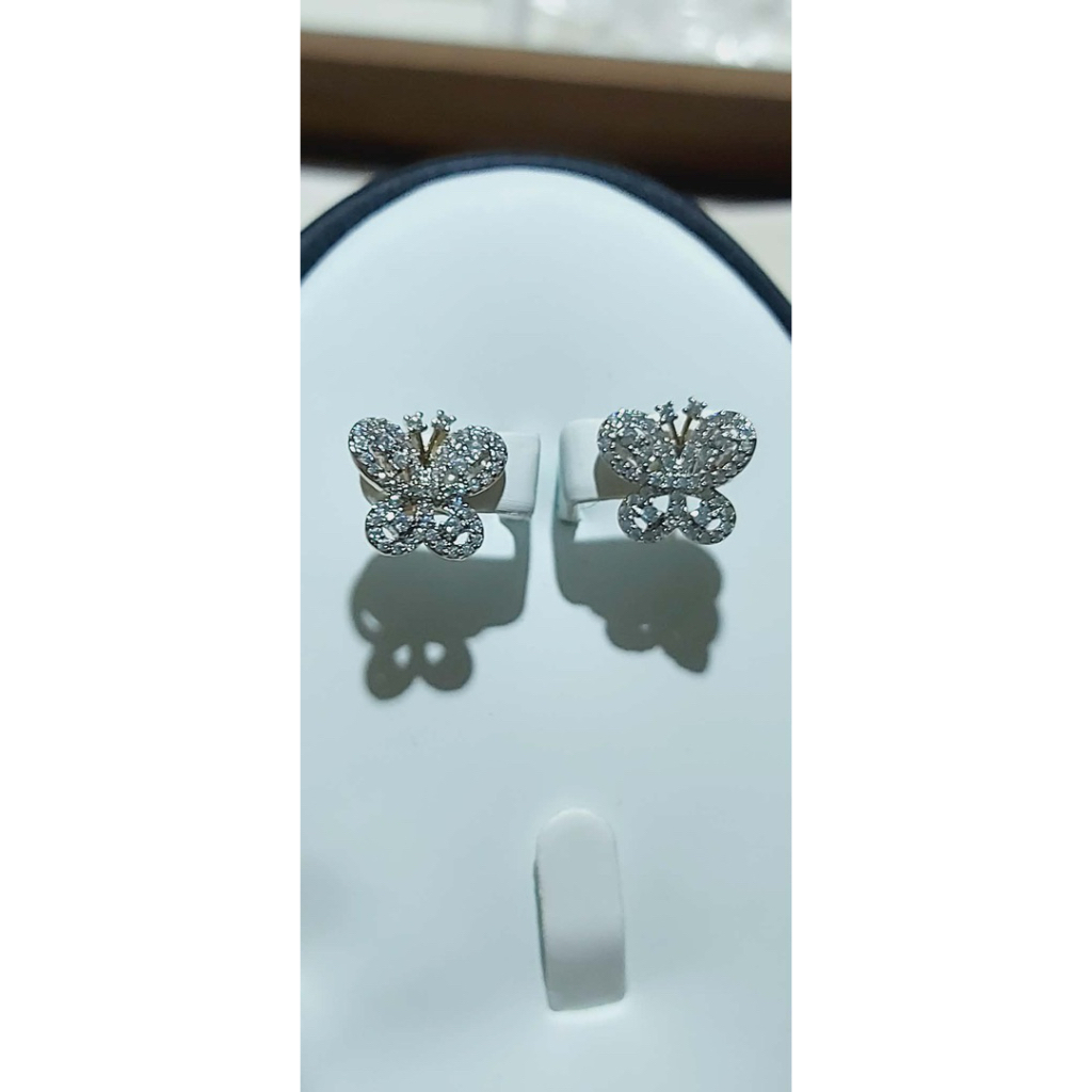 Petite Diamond Butterfly Earrings | Champagne Setting product photo 4
