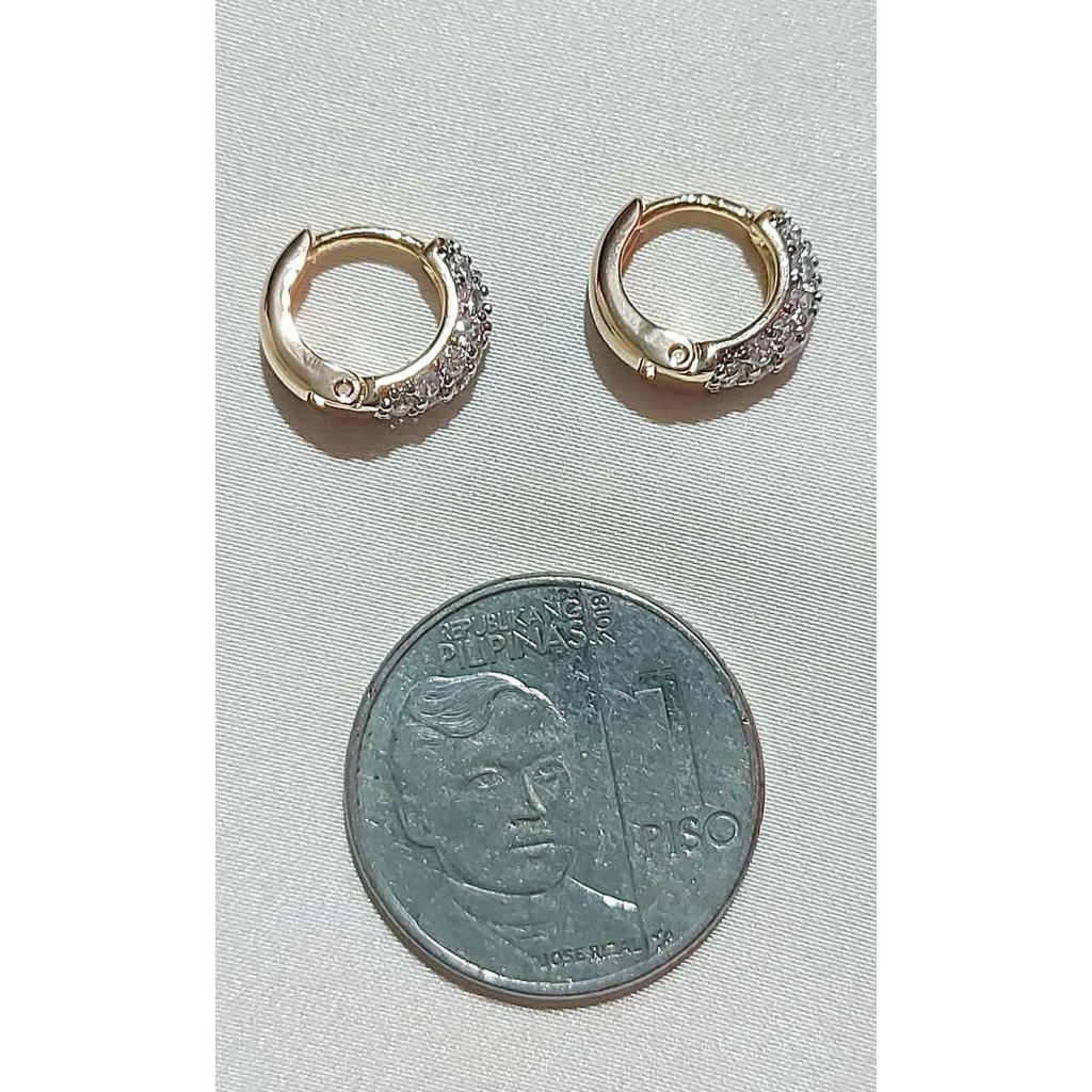 Diamond Accent Huggies Earrings | Yellow Gold Setting product photo 5