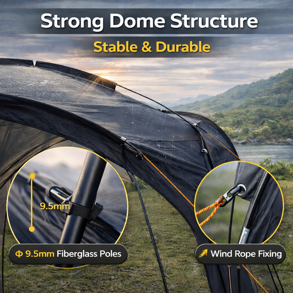 WTHB outdoor camping tent Portable waterproof family tent for 8-12 person with Door Cloth sun shade — view 7