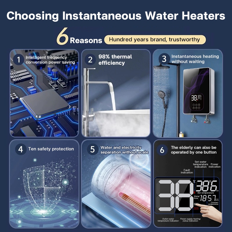Ac High-quality instant electric water heater 7500W power shower heater 3 seconds to produce hot wat - Image 5