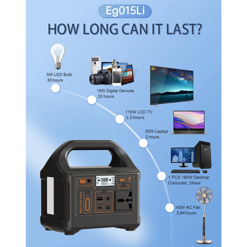 220V Power station Big capacity Power Bank portable Generator with Solar panel - Image 6