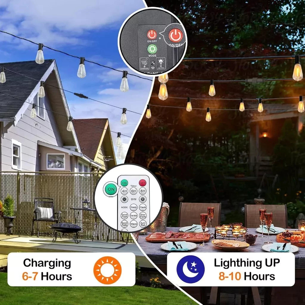 ST38/G40 LED Solar Light Outdoor Waterproof Bulb String Light Cafe Lights Garden Lights Hanging — view 3