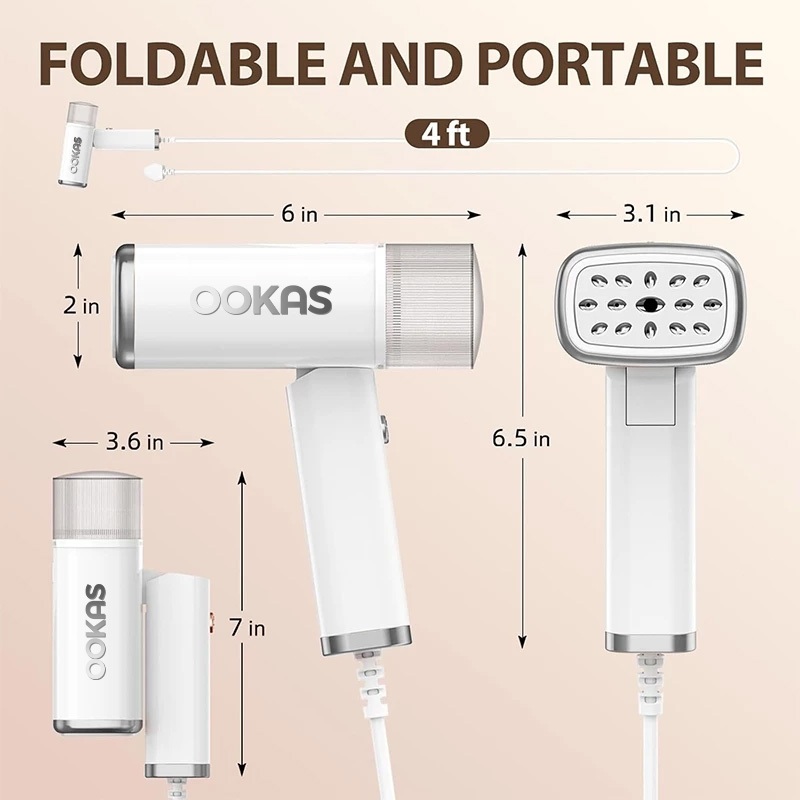 OOKAS Foldable Powerful Steamer Iron For Clothes Portable Handheld Garment Steamer Mini Flat Iron - Image 8
