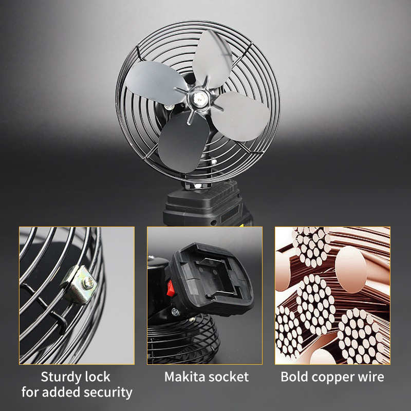 8 Inch Cordless Fan Portable Fan Rechargeable Fan High Power Outdoor Desktop Cooling Fans Adjustable - Image 5