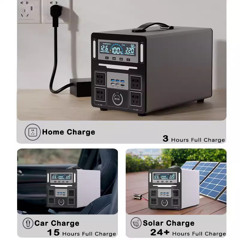 Power Station 1000W/220V With 45W Solar panel Portable 288000mAh Large Capacity Power Station — view 2