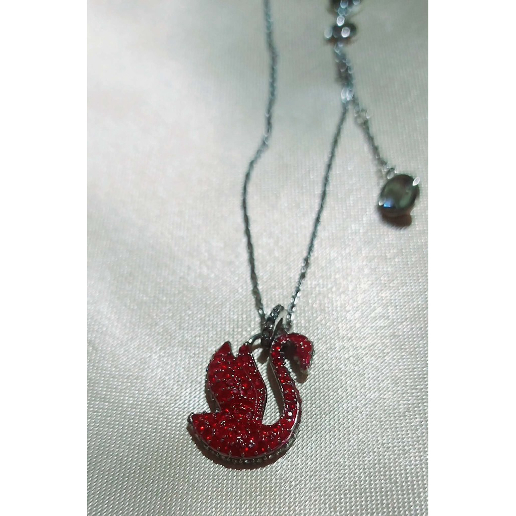 Swan Necklace in Platinum Setting | Adjustable 16–18 Inches product photo 5