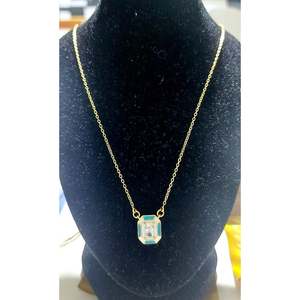 Monroe Emerald-Cut Centered Necklace in Yellow Gold Setting | Adjustable 16–18 Inches