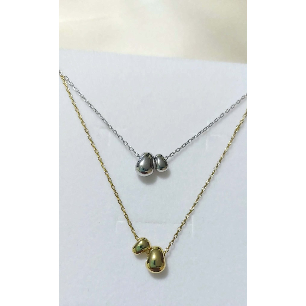 Bottg@ V Inspired Minimalist Double Bead Necklace | Adjustable 16–18 Inches product photo 3