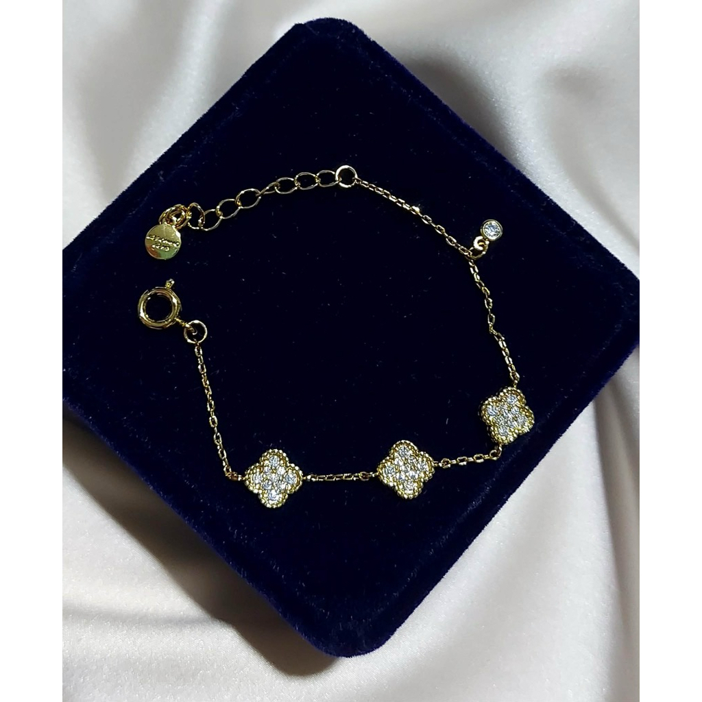 Inspired 3-Station Bracelet | Diamond Accents | Adjustable 5–6 Inches