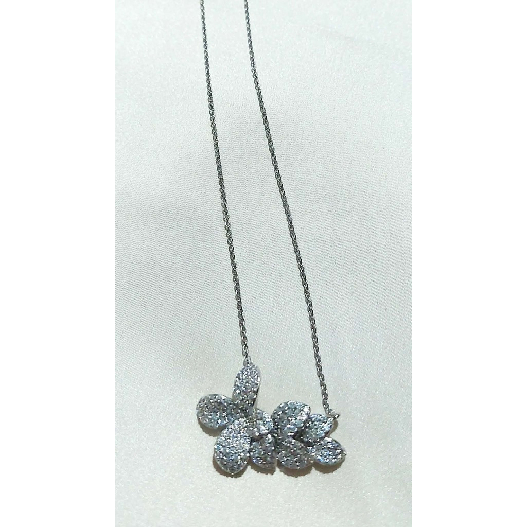 Elegant Petal Leaves Necklace | Pavé Diamond Accents | Adjustable Length