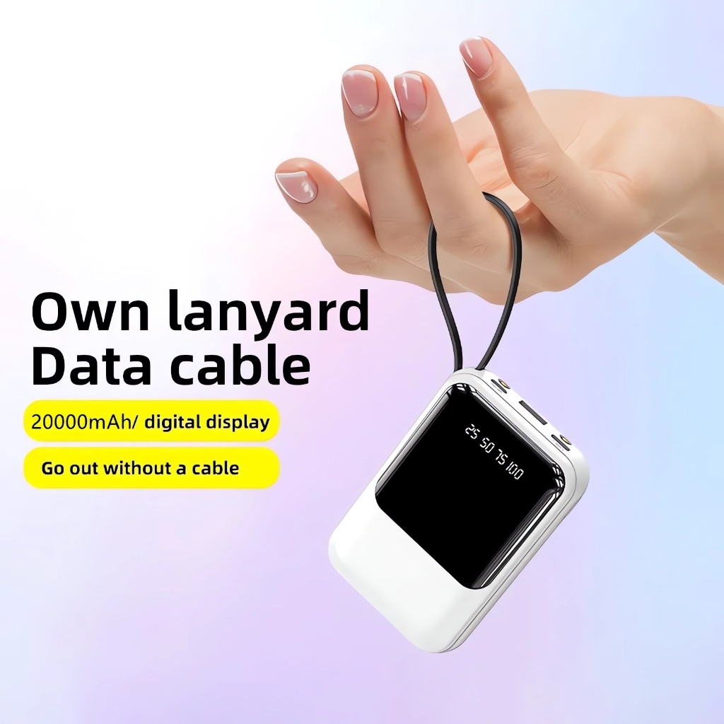 Original  20000 mAh Power Bank 22.5W Mini Powerbank Built in Cables Portable fast charging - Image 3